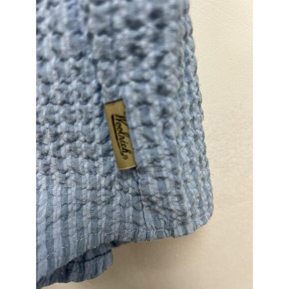 Woolrich Womens Shirt Gauzy Waffle 3/4 Sleeve Lightweight Blend Blue,XS A001413 - Picture 7 of 8